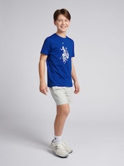 U.S. Polo Assn Sodalite Blue Boys Double Horsemen Graphic Print 100% Cotton T-Shirt - Image 3 of 7