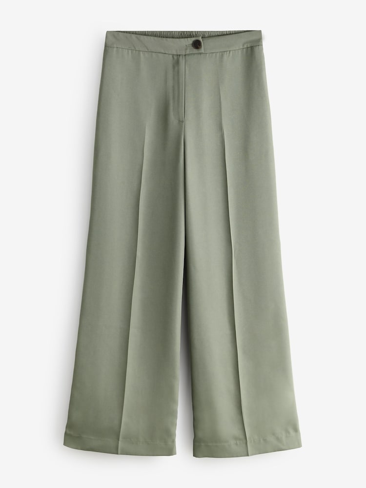 Khaki Green Wide Leg Trousers - Image 1 of 1