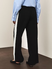 Chocolate/Neutral Side Stripe Wide Leg Tailored Trousers - Image 3 of 7