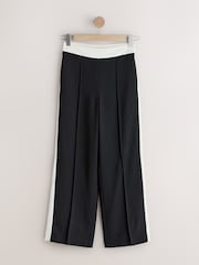 Chocolate/Neutral Side Stripe Wide Leg Tailored Trousers - Image 5 of 7
