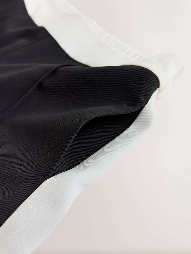 Chocolate/Neutral Side Stripe Wide Leg Tailored Trousers - Image 7 of 7