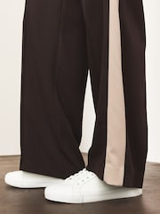 Black/Ecru Side Stripe Wide Leg Tailored Trousers - Image 4 of 5