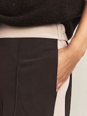Black/Ecru Side Stripe Wide Leg Tailored Trousers - Image 5 of 5
