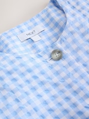 Blue Gingham Short Sleeved Button Through Top - Image 7 of 8