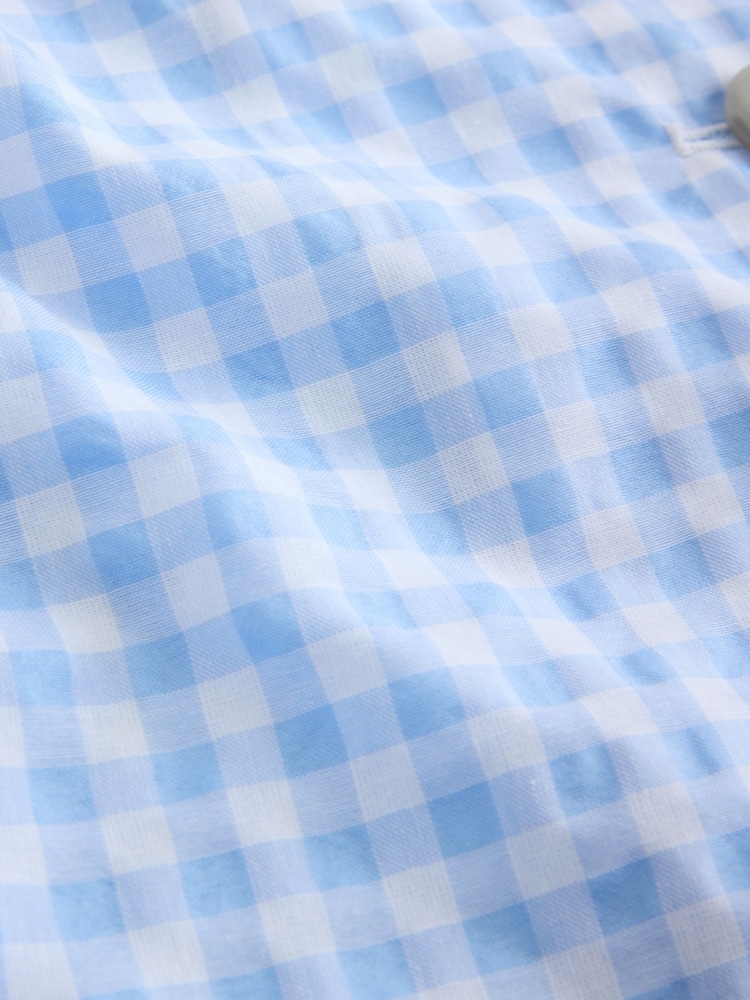 Blue Gingham Short Sleeved Button Through Top - Image 8 of 8 Blue Gingham Short Sleeved Button Through Top - Image 8 of 8