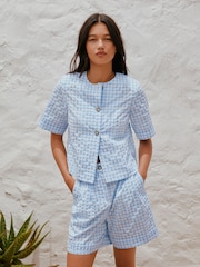 Blue Gingham Shorts - Image 1 of 4