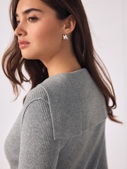 Grey Supersoft Sailor Collar Layered Jumper - Image 5 of 8