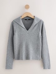 Grey Supersoft Sailor Collar Layered Jumper - Image 6 of 8