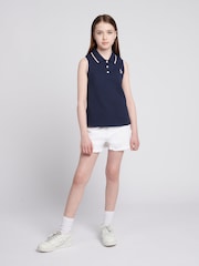 U.S. Polo Assn. Blue Girls Sleeveless Polo Shirt - Image 3 of 7