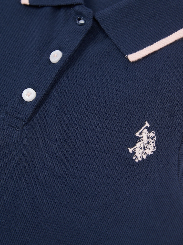 U.S. Polo Assn. Blue Girls Sleeveless Polo Shirt - Image 7 of 7