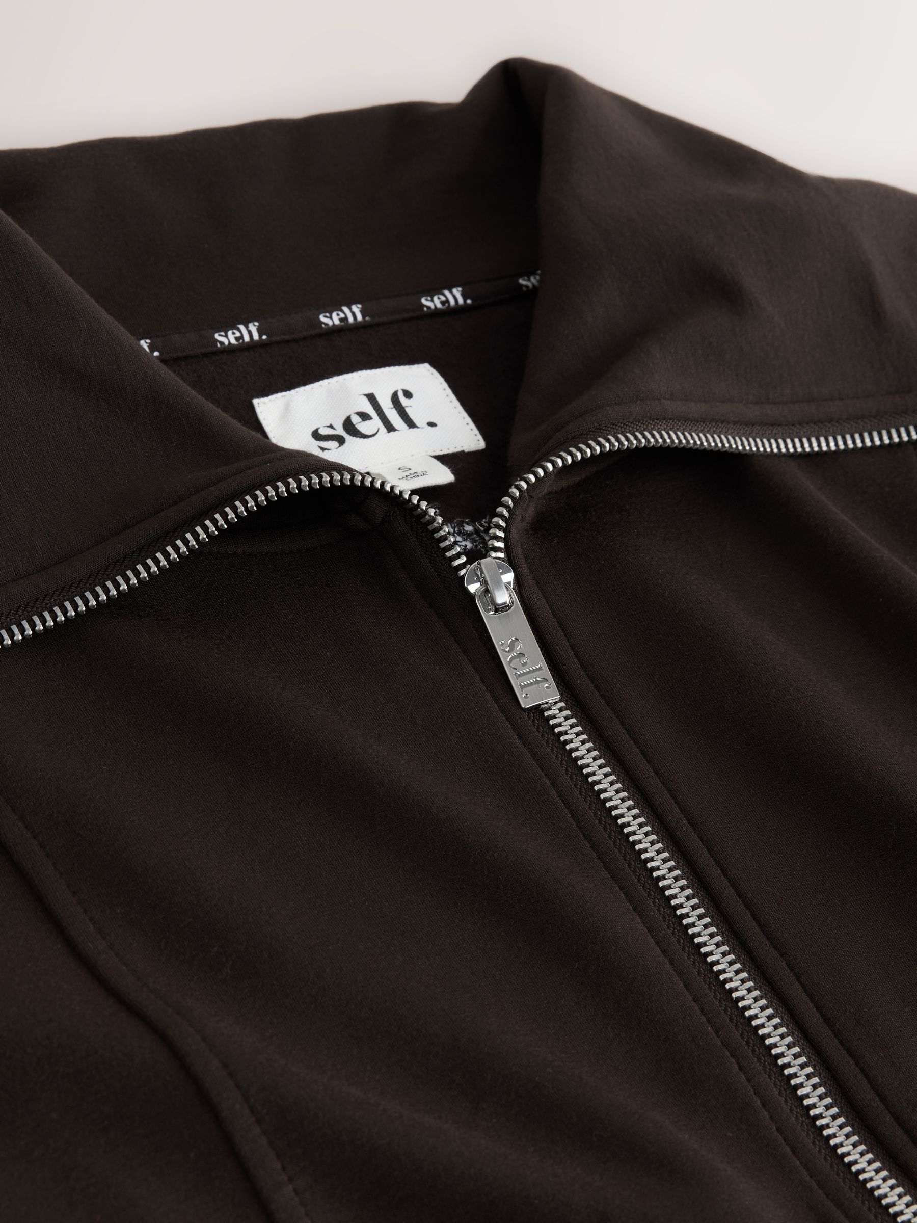 Buy self. Chocolate Brown Full Zip Viscose Blend Jacket from Next