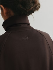 self. Chocolate Brown Full Zip Modal Jacket - Image 5 of 10