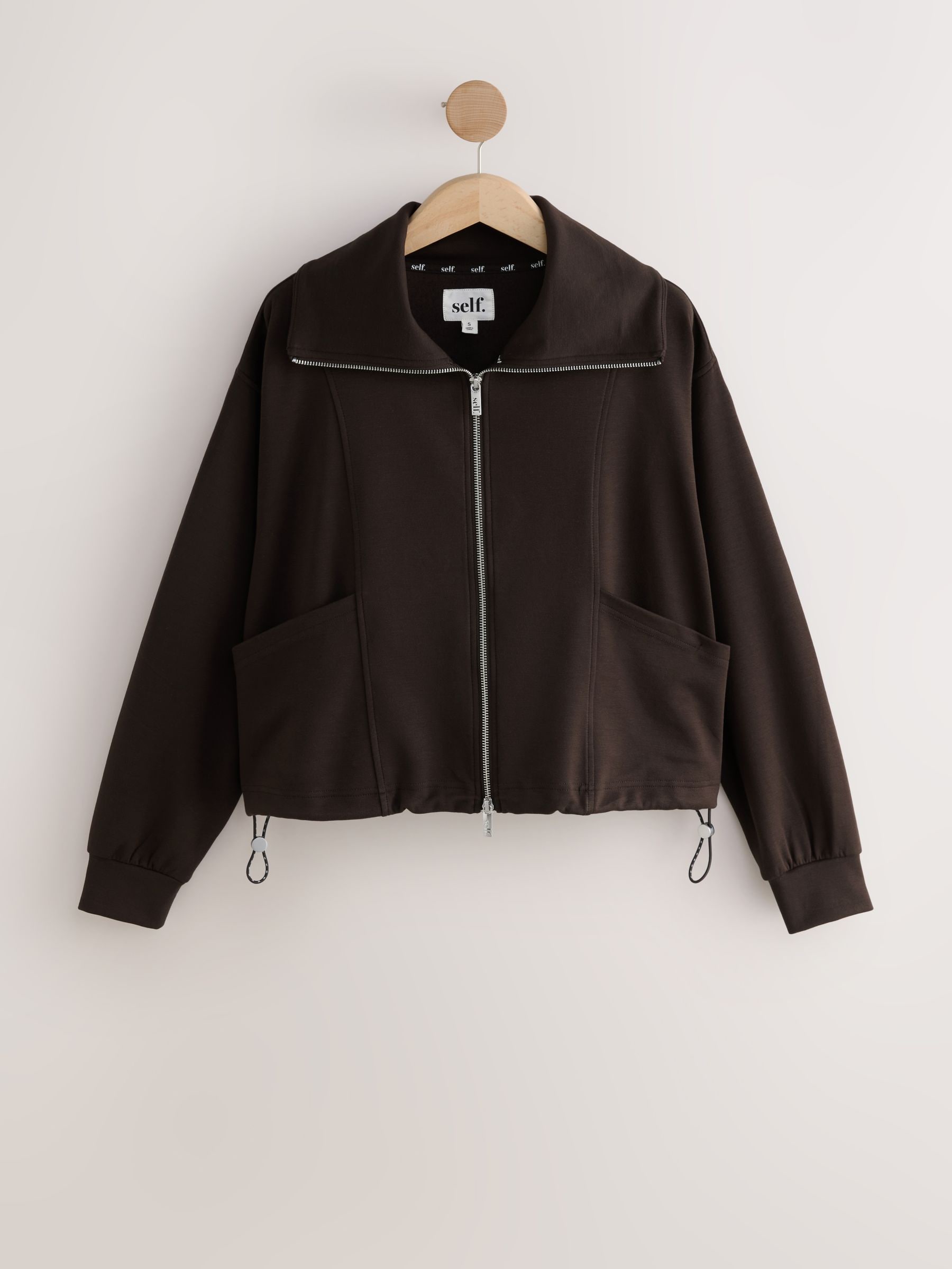 Brownシルク Buy self. Chocolate Brown Full Zip Viscose Blend Jacket from Next