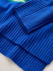 Blue/Green Stripe 100% Merino Wool N. Premium Roll Neck Jumper - Image 2 of 3