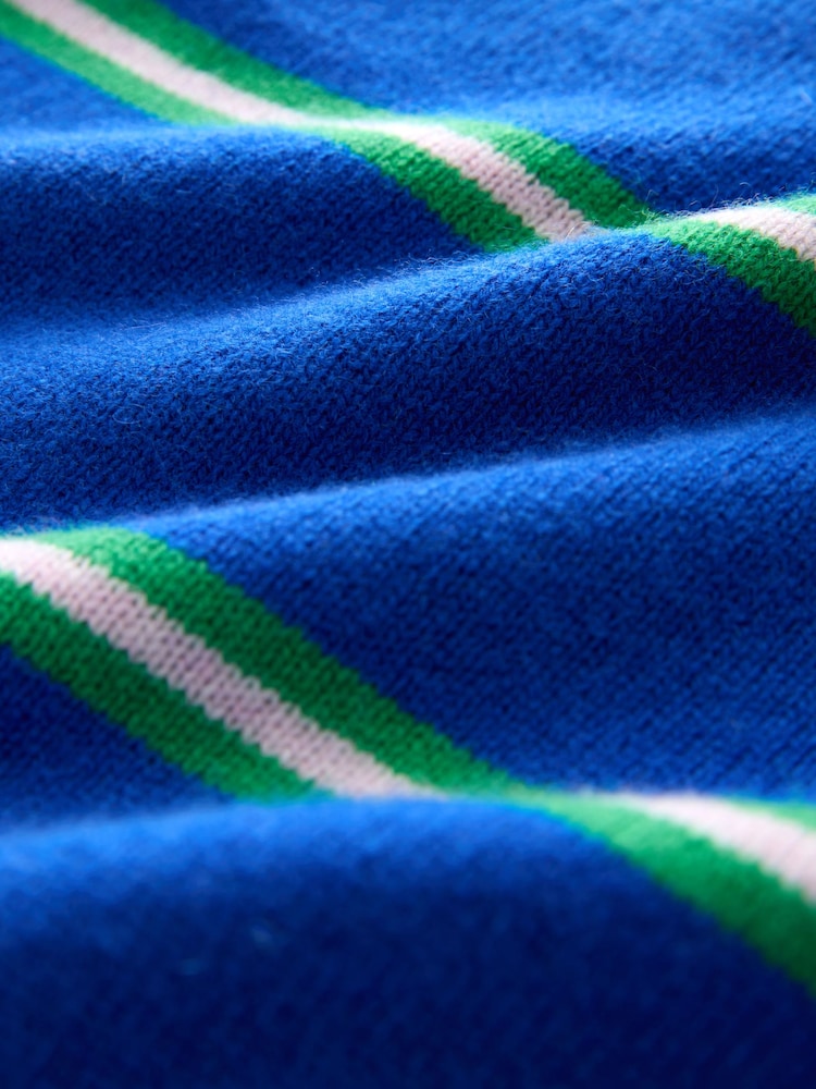 Blue/Green Stripe 100% Merino N.Premium Roll Neck Jumper - Image 3 of 3 Blue/Green Stripe 100% Merino N.Premium Roll Neck Jumper - Image 3 of 3