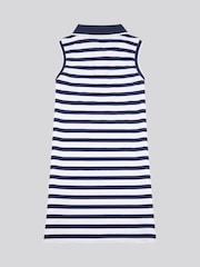 U.S. Polo Assn Blue Girls Striped Sleeveless Polo Dress - Image 2 of 3