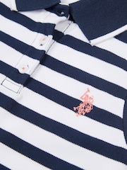 U.S. Polo Assn Blue Girls Striped Sleeveless Polo Dress - Image 3 of 3