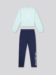 U.S. Polo Assn Blue Girls Graphic Print Boxy Sweat & Leggings Set - Image 1 of 5