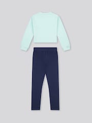 U.S. Polo Assn Blue Girls Graphic Print Boxy Sweat & Leggings Set - Image 2 of 5