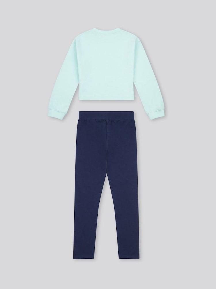 U.S. Polo Assn Blue Girls Graphic Print Boxy Sweat & Leggings Set - Image 2 of 5 U.S. Polo Assn Blue Girls Graphic Print Boxy Sweat & Leggings Set - Image 2 of 5