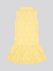 U.S. Polo Assn. Yellow Girls Double Horsemen Print Polo Dress - Image 2 of 3