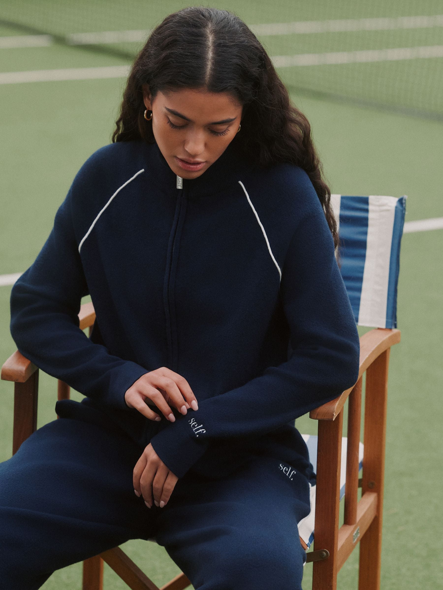 Buy self. Navy Full Zip Knitted Track Top from Next USA