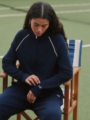 self. Navy Full Zip Sweat Top - Image 1 of 10