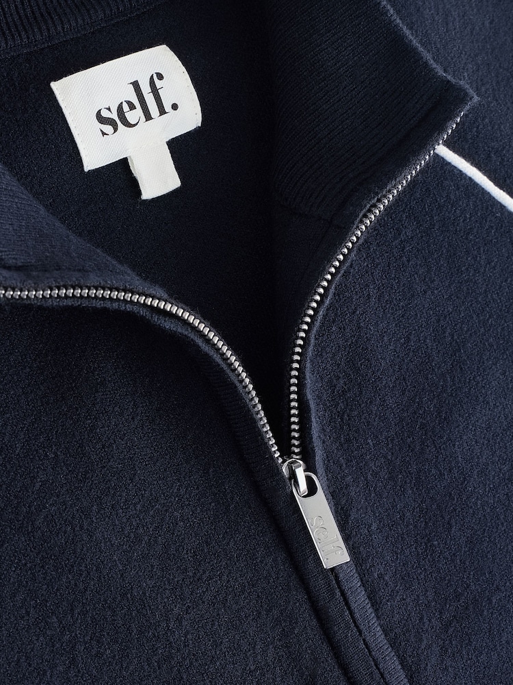 self. Navy Full Zip Sweat Top - Image 13 of 13