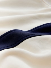 self. Ecru/Navy Half Zip Fleece Top - Image 3 of 3