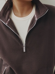 self. Chocolate Brown Microfleece Gillet - Image 6 of 10