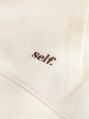 self. Ecru Half Zip Collar Sweatshirt - Image 11 of 13