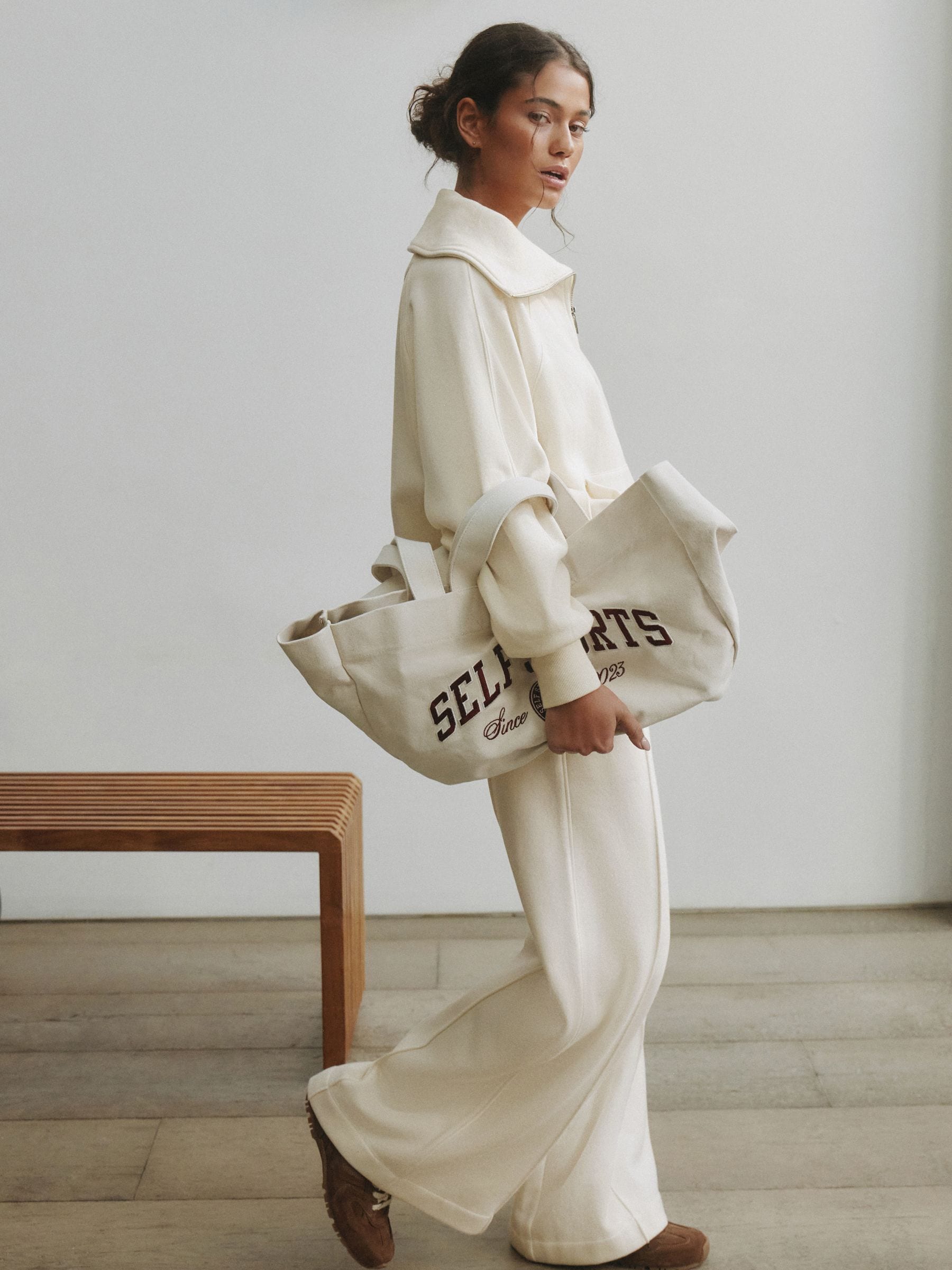 Buy self. Cream Half Zip Collar Sweatshirt from the Next UK online