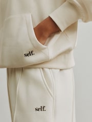 self. Ecru Half Zip Collar Sweatshirt - Image 7 of 13