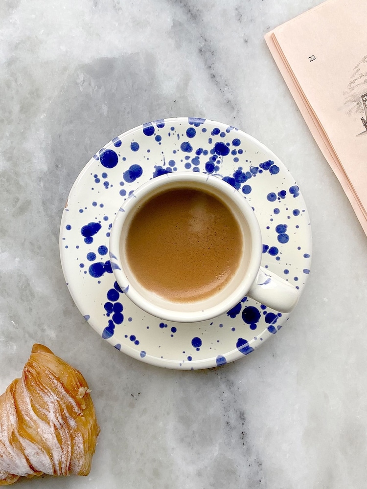 Hot Pottery Set of 4 Blueberry Splatter Espresso Set - Image 1 of 5