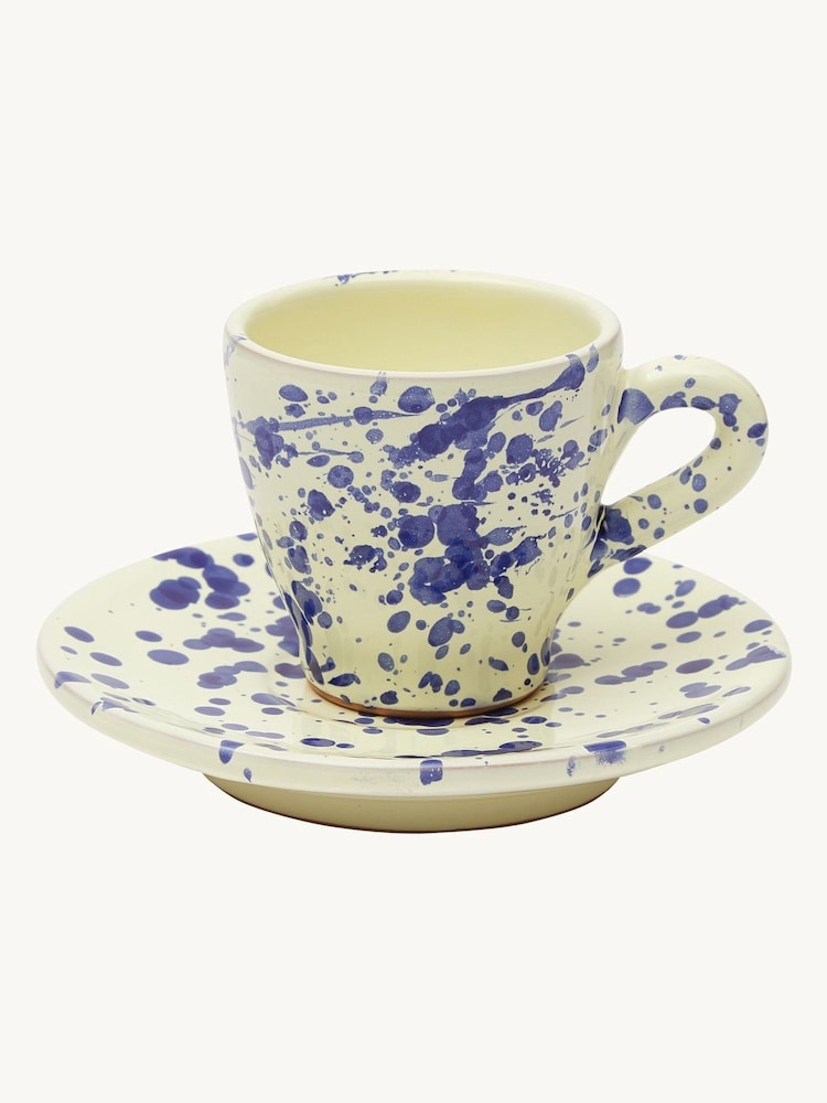 Hot Pottery Set of 4 Blueberry Splatter Espresso Set - Image 2 of 5