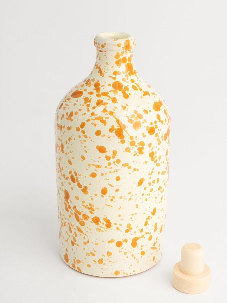 Hot Pottery Burnt Orange Splatter Oil & Vinegar Bottle - Image 2 of 4