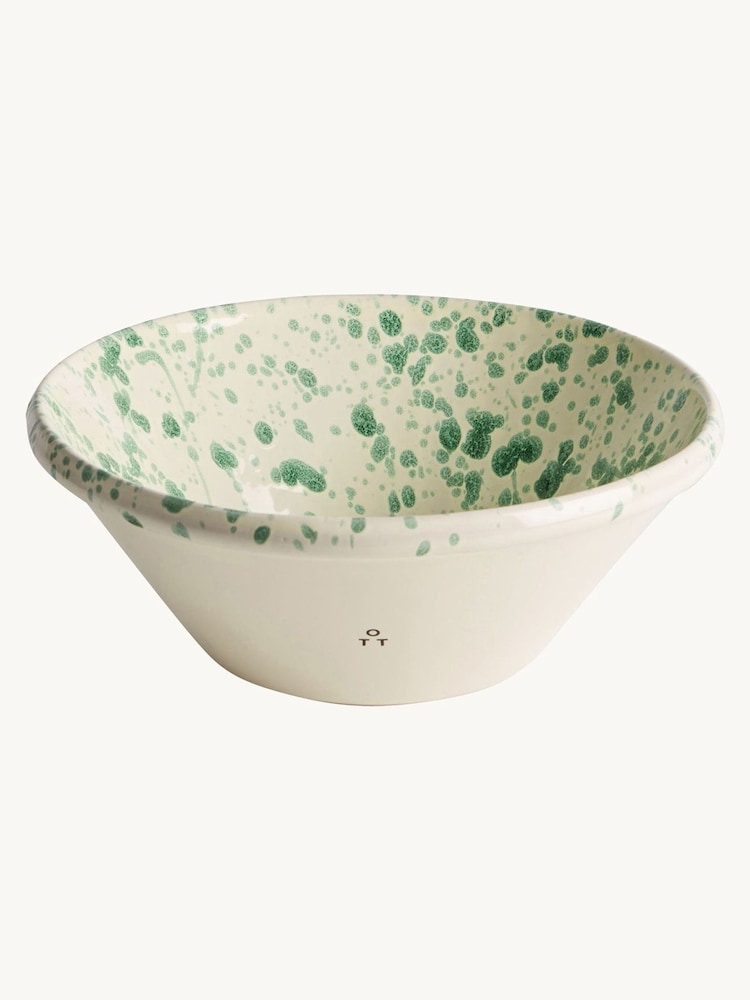 Hot Pottery Pistachio Splatter Salad Bowl - Image 2 of 5