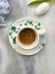 Hot Pottery Set of 4 Pistachio Splatter Espresso Set - Image 1 of 4