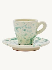 Hot Pottery Set of 4 Pistachio Splatter Espresso Set - Image 2 of 4