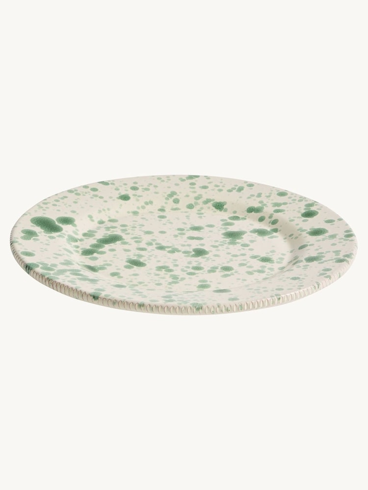 Hot Pottery Set of 4 Pistachio Splatter Dinner Plates - Image 2 of 5