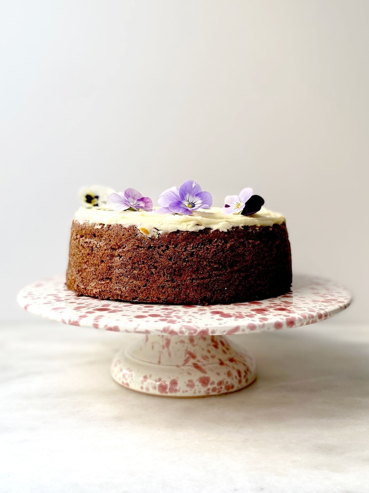 Hot Pottery Cranberry Splatter Cake Stand - Image 1 of 5