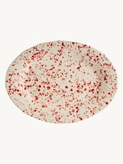 Hot Pottery Cranberry Splatter Serving Platter - Image 3 of 5
