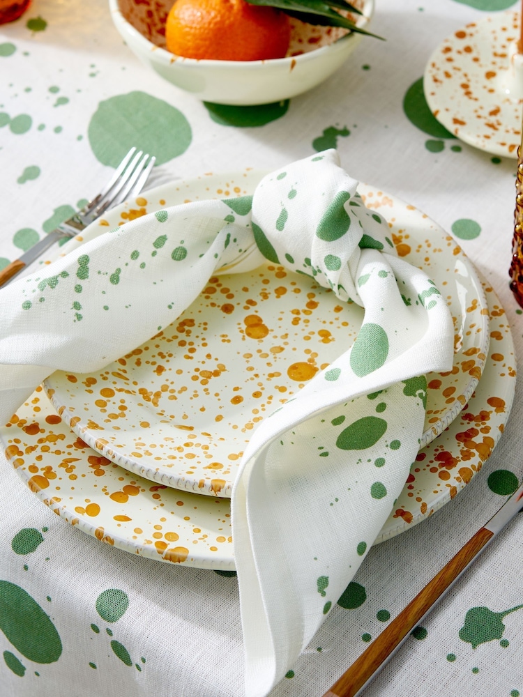 Hot Pottery Set of 4 Pistachio Splatter Linen Napkins - Image 1 of 3
