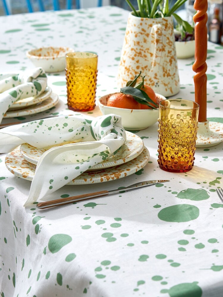 Hot Pottery Set of 4 Pistachio Splatter Linen Napkins - Image 2 of 3