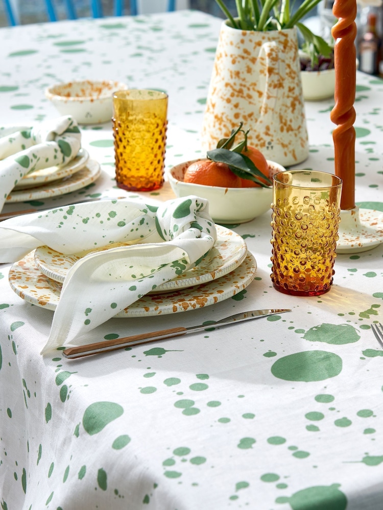 Hot Pottery Set of 4 Pistachio Splatter Linen Napkins - Image 2 of 3 Hot Pottery Set of 4 Pistachio Splatter Linen Napkins - Image 2 of 3