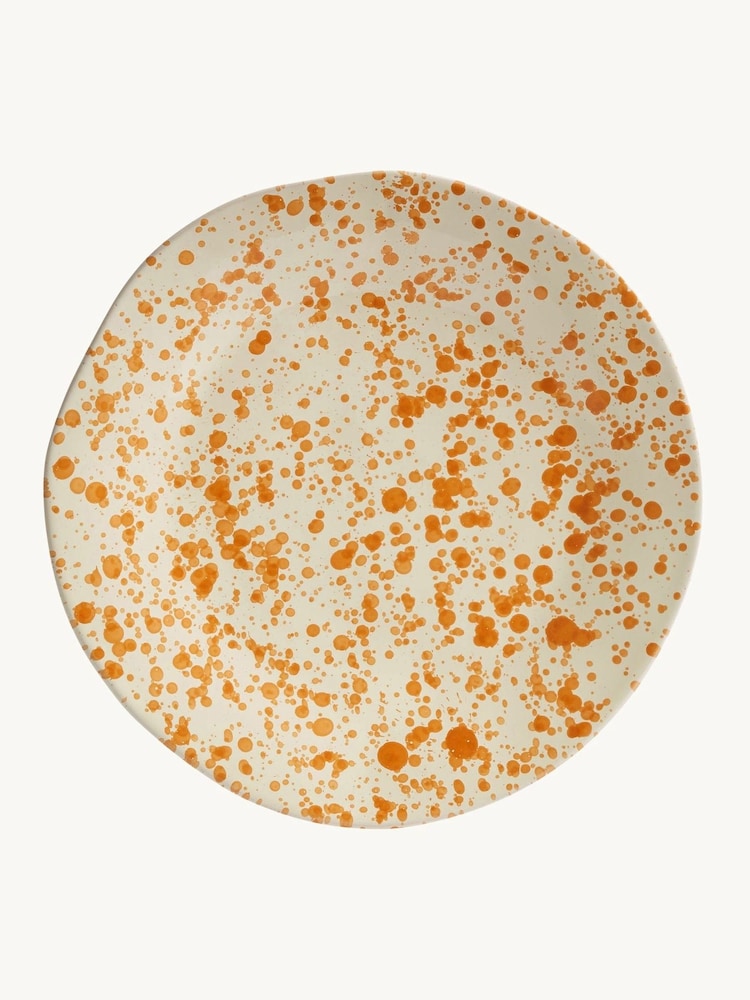 Hot Pottery Burnt Orange Splatter Shallow Serving Bowl - Image 2 of 5