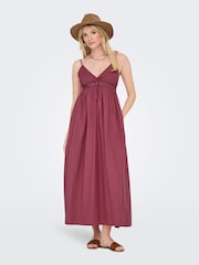 ONLY Red Bow Detail Lace Insert Sleeveless Maxi Dress - Image 2 of 6