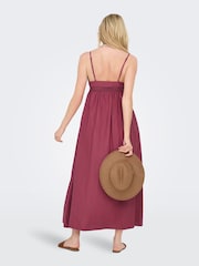 ONLY Red Bow Detail Lace Insert Sleeveless Maxi Dress - Image 3 of 6
