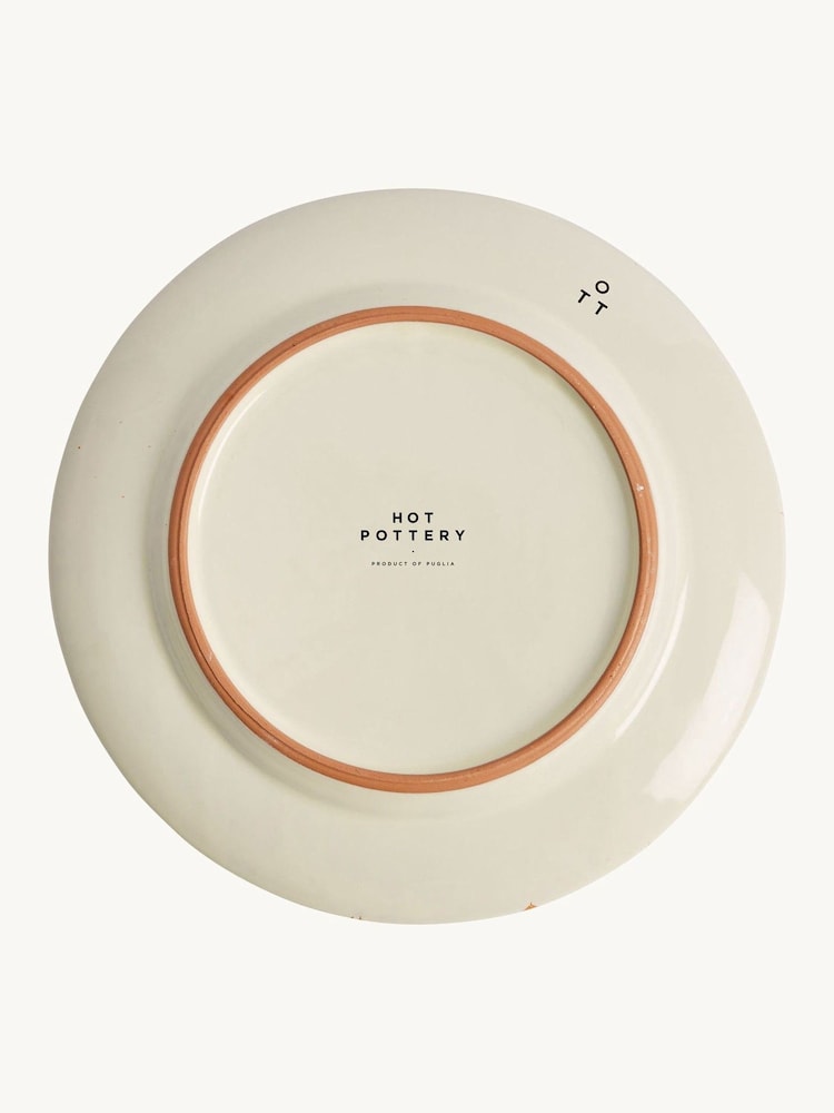 Hot Pottery Set of 4 Burnt Orange Splatter Dinner Plates - Image 4 of 4
