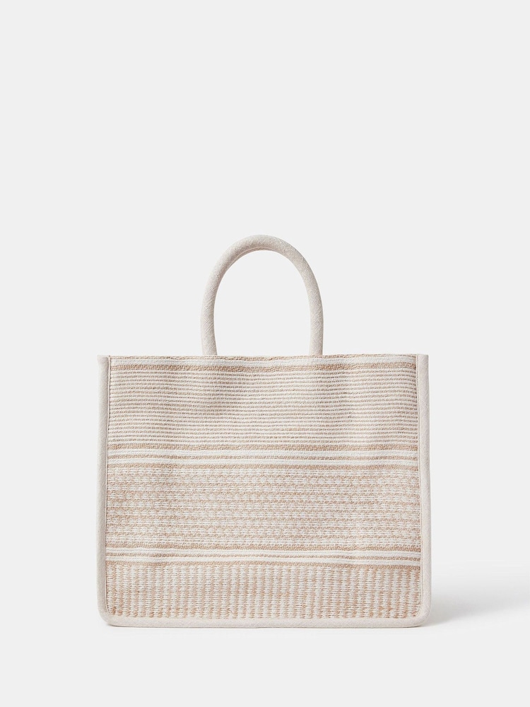 Accessorize Natural Woven Book Tote Bag - Image 1 of 5